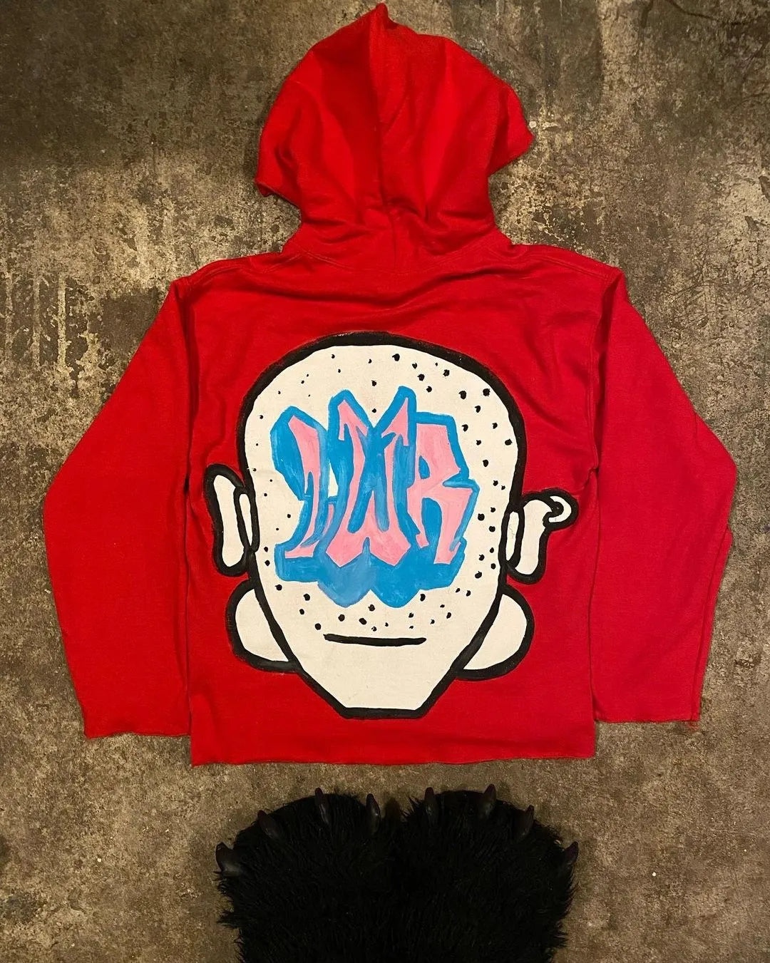 Y2K Womens Clothing Sweatshirt Long Sleeved Pullover Handdrawn Pattern