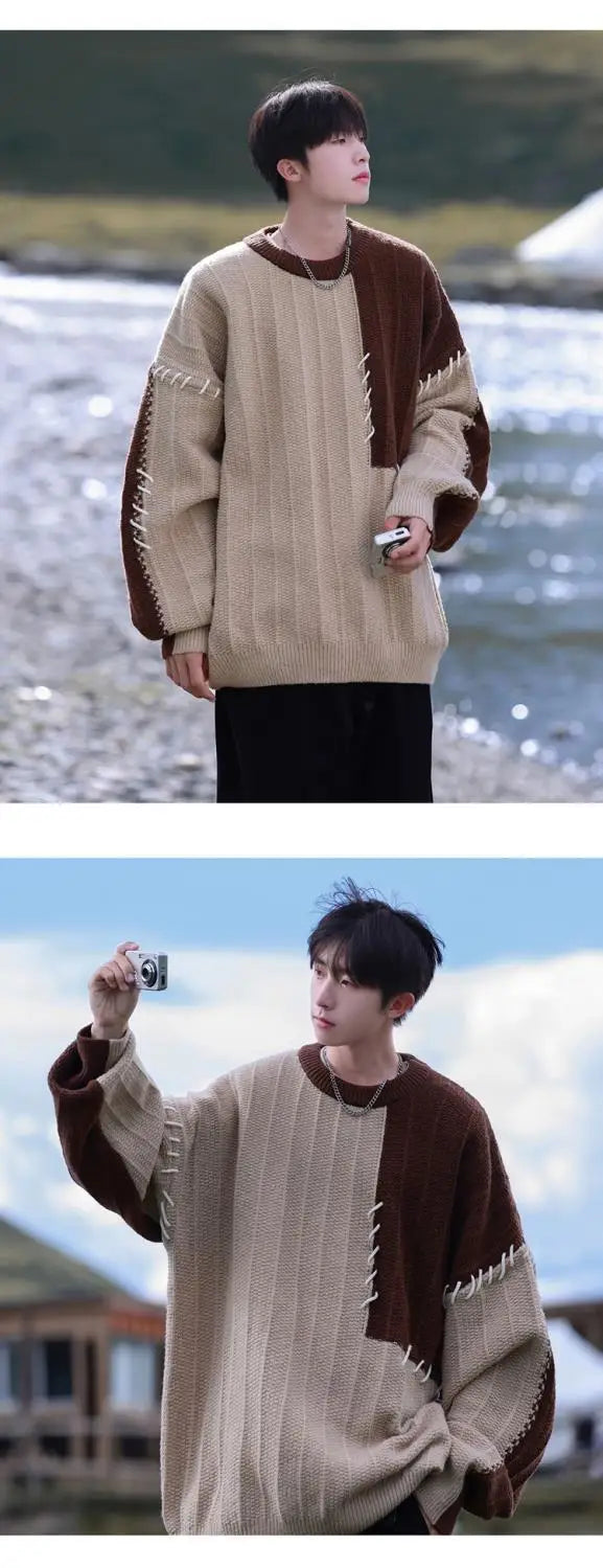 oversized flame knit top, unisex streetwear inspired by 2025 fashion trends, mens fashion layer for modern streetwear collect
