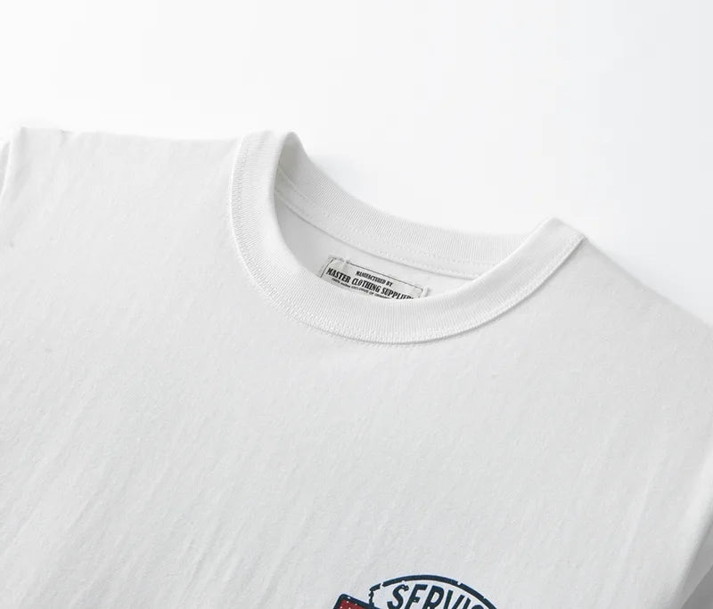Harajuku Chrome logo – Amekaji Vintage Printed T Shirt Men 2023 Spring Summer New C