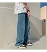 4 colors baggy jeans men fashion casual wide leg jeans men streetwear loose hip hop straight denim pants mens trousers m 2xl unique jeans style 4035