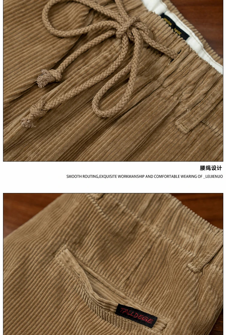men american retro casual pure cotton corduroy pants japanese streetwear amikaji fashion straight cargo pant trouser unique cargo style 2003