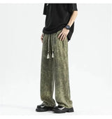 2024 goth tie dye corduroy pants mens autumn baggy wide leg straight casual trousers women drawstring hip hop y2k sweatpants unique joggers style 1366