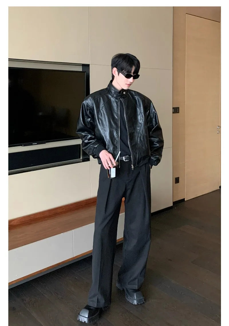 leather varsity jacket, cold weather layer, hip hop