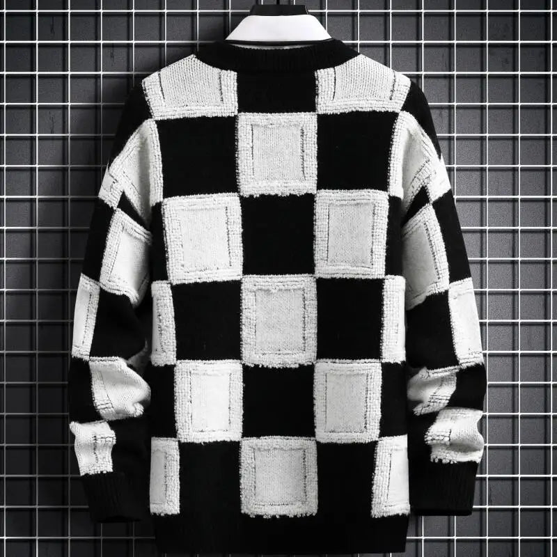 grunge knit pullover for fall and winter, oversized aesthetic with urban style, mens fashion layer for modern streetwear coll
