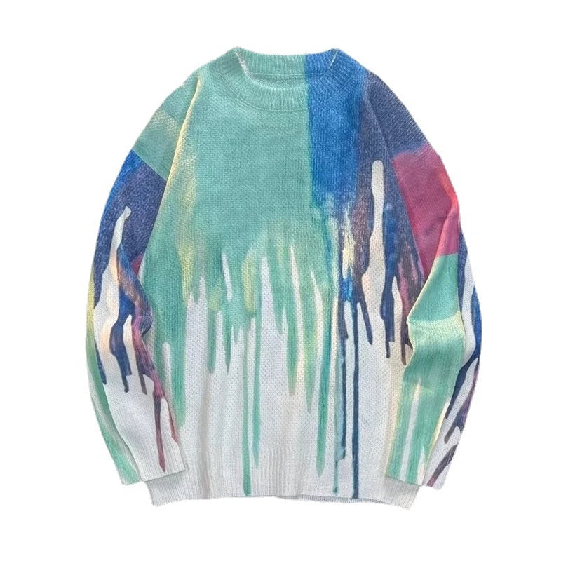 grunge oversized flame jumper built for warmth and edge, essential for winter street style, men’s streetwear clothing piece f