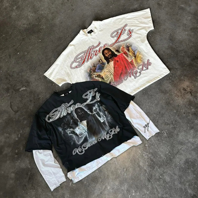 Gothic Graphic tee – 2024Y2K European And American Street Harajuku Retro T Shirt