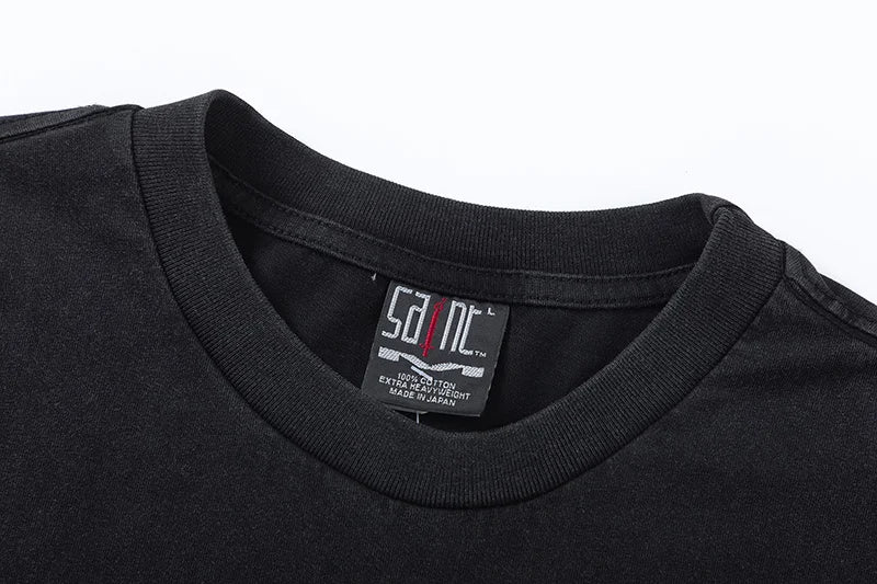 Harajuku Oversized Shirt – Saint Short Sleeve Top Tees Men Woman Best Quality Space Exp – Urban Streetwear for Men & Women