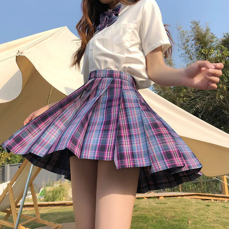 Jk Uniforms Gyaru School Uniform for Girl Student Pleated Skirt Uniform Set Women Short Sleeve Bow Tie Seifuku Japanese Style