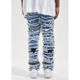 destroied ripped denim jean pants men distressed washed patchwork biker jeans fashion moustache high street slim pants joggers relaxed fit joggers