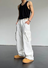 mens hip hop pants retro cargo pant streetwear side big pockets zipper harajuku joggers new casual loose straight baggy trousers unique joggers style 229