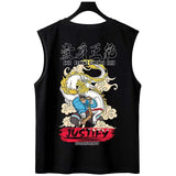 Vaporwave Melting smiley – New Cartoon Japanese Retro Print Sleeveless T Shirt Mens