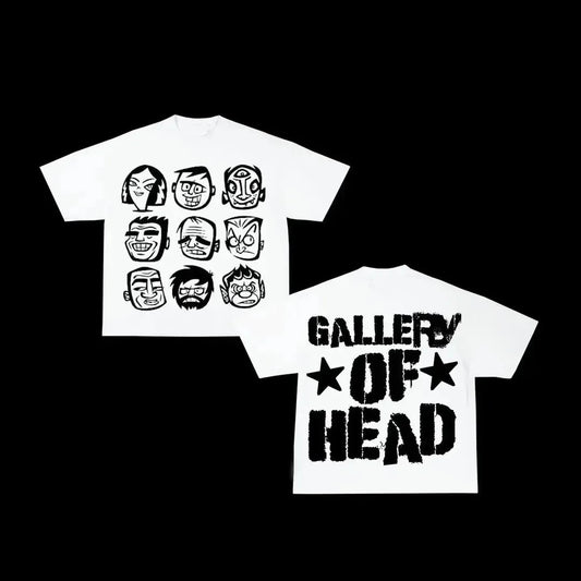 Static blend tee with graffiti smiley and barbed text