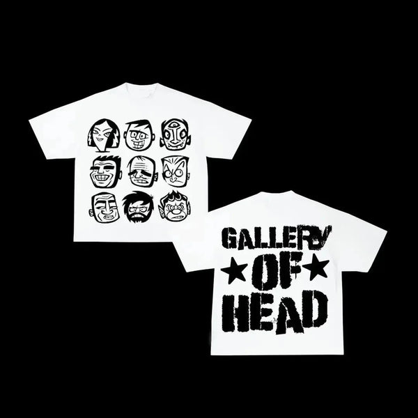 Static blend tee with graffiti smiley and barbed text