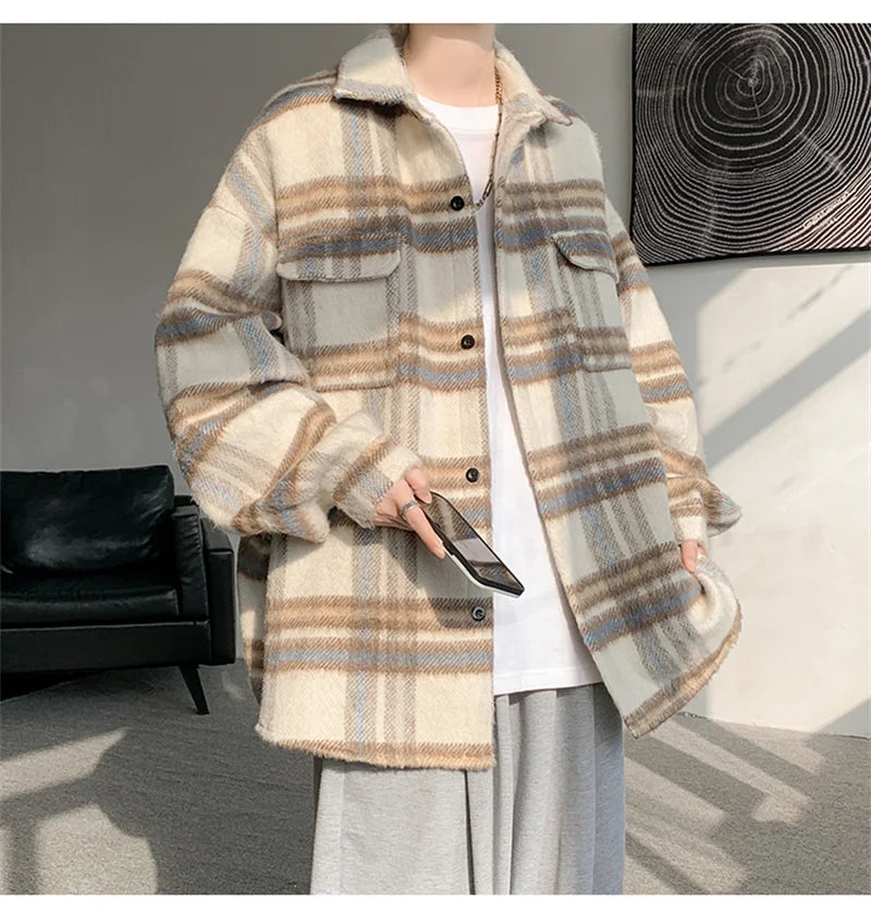 checkered varsity bomber, high-street look, men's streetwear fashion, trendy oversized fit, urban techwear design, modern hip