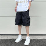 High Street Cargo Jogging Shorts Functional Khaki Cargo Shorts Men's Waterproof Zipper Pockets Casual Baggy Sweat Shorts