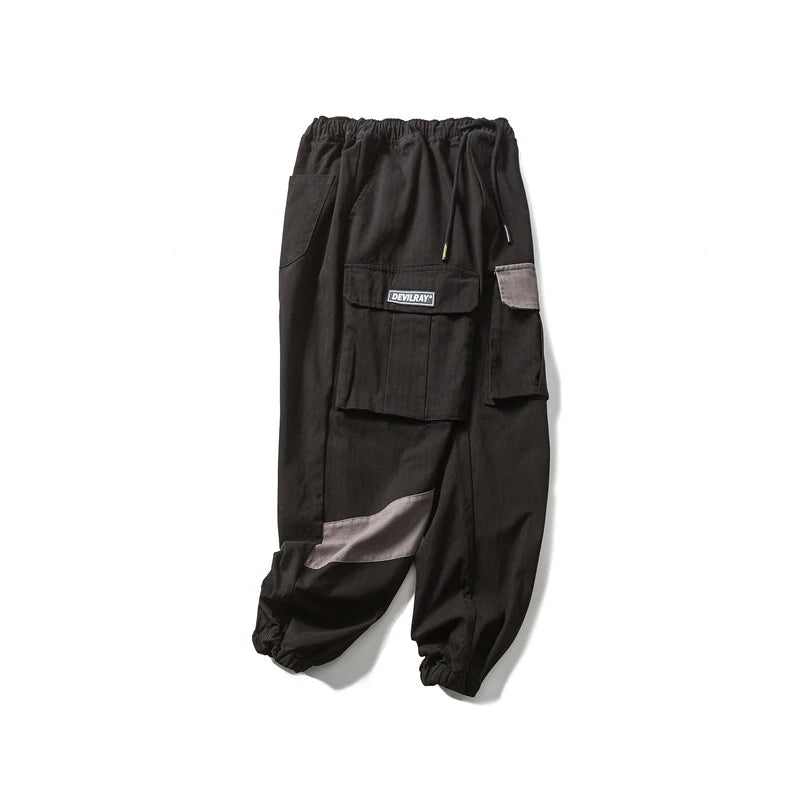 rainbowtouches 2022 tidal current new brand mens cargo pants harajuku fashion tie feet trousers loose safari style boy overalls military streetwear pants