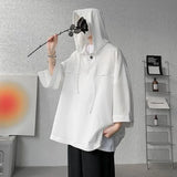 Anime Oversized shirt – Mens Summer Casual Short Sleeve Hooded T Shirt Fashion Overs