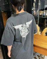 Vintage Retro Washed Distressed High-Street Printing T-Shirt Tops
