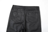 streetwear kanye slim fit feet coated black jeans pants for men pocket brushed wax tapered pants man casual cargo jeans y2k unique cargo style 4562