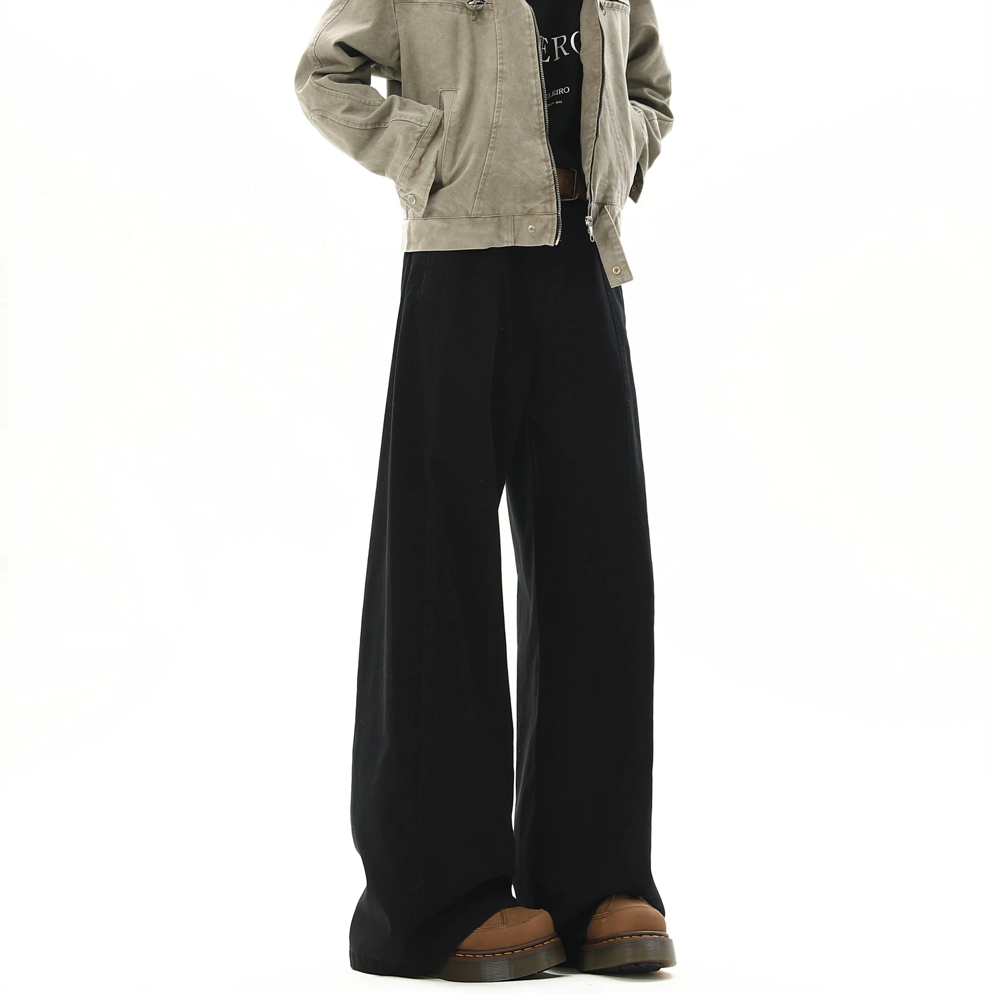 american style vintage wide leg cargo pants mens baggy fashion high street overalls coffee streetwear male mopping trousers unique cargo style 1107