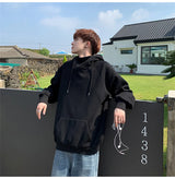Autumn Turtleneck Fleece Hoodies Men 2024 New High Street Oversize Pullover Hoodie Unisex Y2K Vintage Hooded Sweatshirts Clothes
