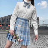 Japanese Korean Student Short Sleeve Sexy Jk Uniform Set High School Clothes Pleated Skirt Girl Seifuku Dress Cosplay Schoolgirl
