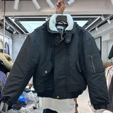 2024AW new cotton dress solid color hooded multi-pocket jacket