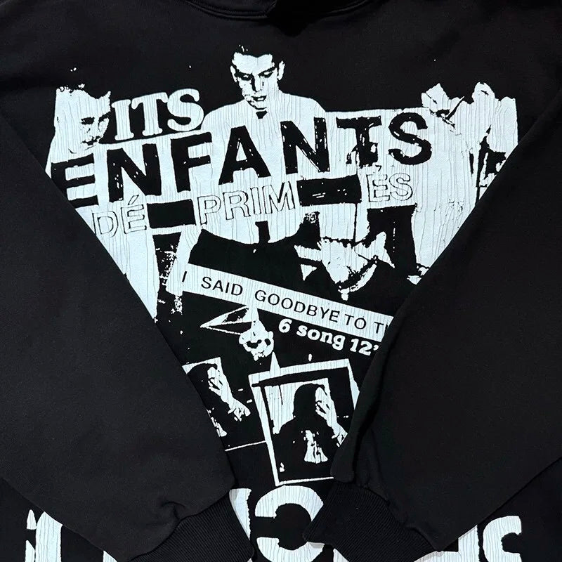 Underground skater hoodie with bold graffiti-style prints