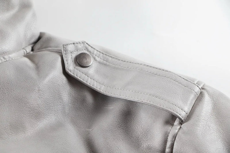 Urban Grunge Double-Layer Hoodie – Leather Texture Streetwear