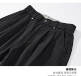 mens trend streetwear fashion loose casual plus size straight wide leg suit pant office man commute work pants trousers unique default style 2202