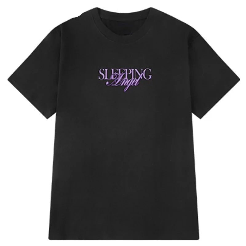 Trapwear Anime panel – Harajuku Sleeping Angle Printed Streetwear T Shirt Men Hip H