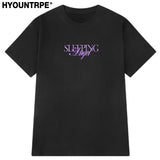 Trapwear Anime panel – Harajuku Sleeping Angle Printed Streetwear T Shirt Men Hip H