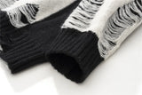 hip hop streetwear knitted sweater sweater 2022 mens harajuku ripped holes new casual v neck tops cotton loose pullover sweaters - trendy hip hop fashion hoodie, high quality cotton hoodie, oversized streetwear hoodie