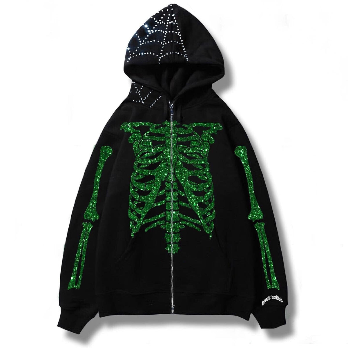 "Rhinestones" Graphic Unisex Streetwear Vintage Women Men Y2K Hoodie