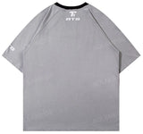Vaporwave Graphic tee – Men Harajuku High Street T Shirt Patchwork Contrasted Raglan