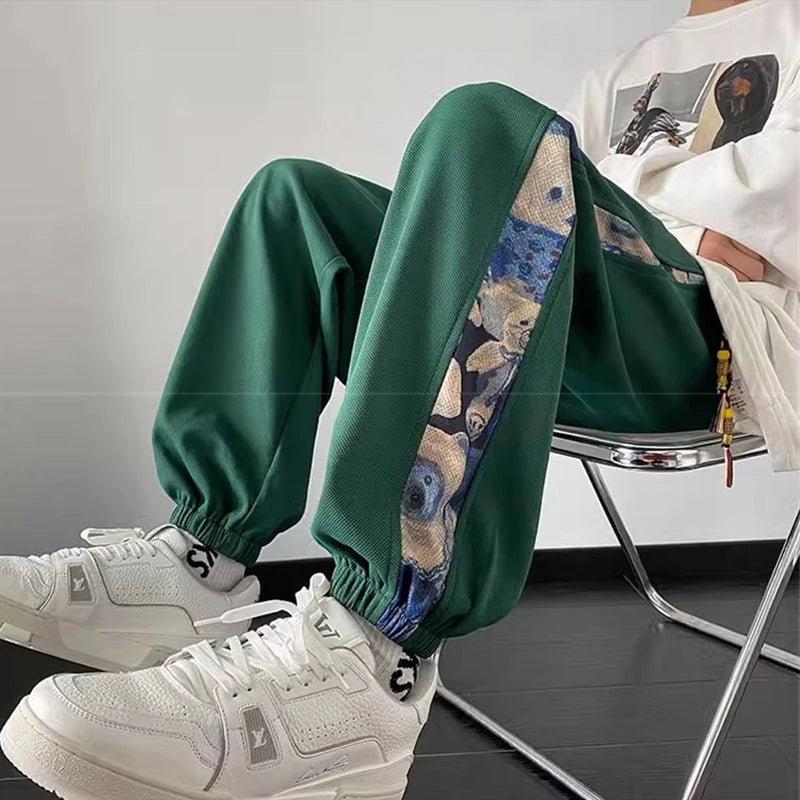 hip hop fashion anime printed sweatpants for men autumn casual corduroy baggy joggers pantalones hombre y2k streetwear trousers streetwear sweatpants