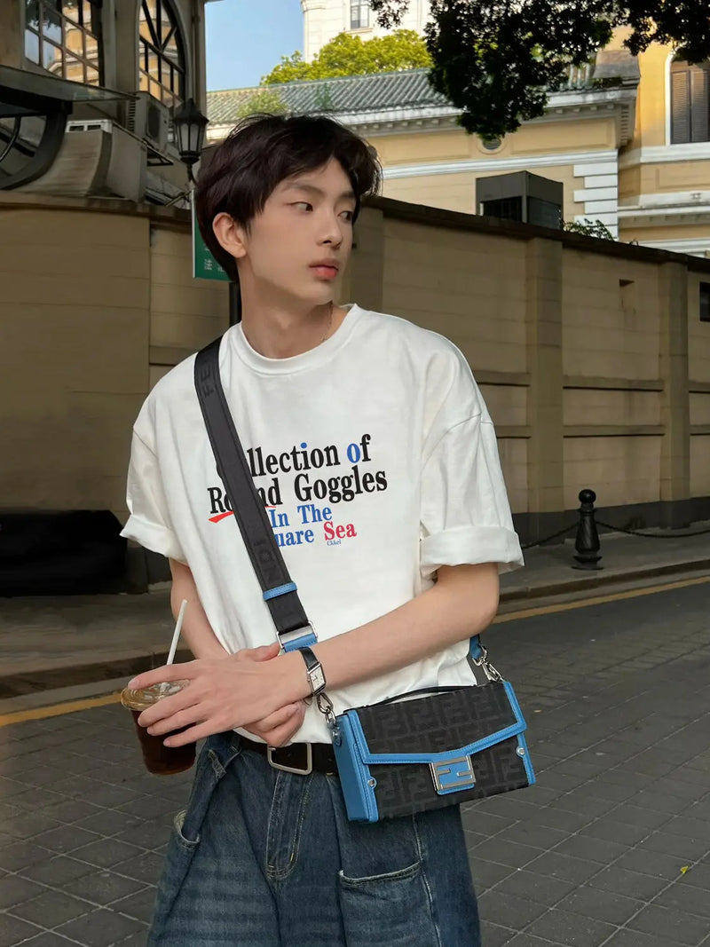 Gothic Oversized shirt – Pure Cotton American Fashion Brand Retro Letter Printing Per
