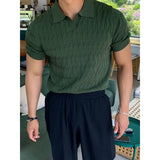 Y2k Graphic tee – Summer New Knitted Polo Shirt Mens Short Sleeve Casual Half