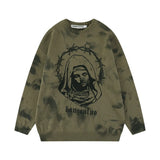 grunge knit sweater with heavyweight fabric, layered urban look for cold weather, street fashion menswear trend for seasonal 