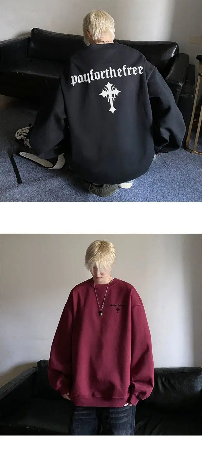 Club Paradise Limited High-end Korean Round-neck Printed Swe…