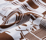 Anime Oversized shirt – Amekaji Vintage Classic Car Printed T Shirt Men 2023 Spring