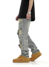 high street zipper open decoration biker jeans women ripped denim straight jean pant men motorcycle trouser unisex hip hop pants unique jeans style 3652