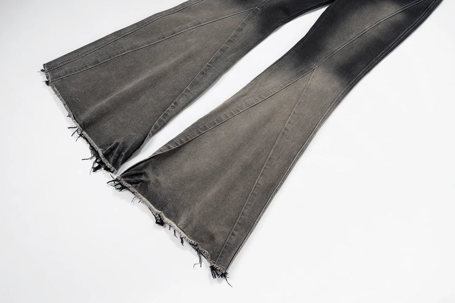 black gray gradient slim jeans floor mop flared pants high street new trendy fashionable hip hop washed vintage mens jean pants unique jeans style 914