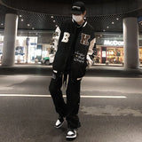 techwear zip bomber, urban fashion, for men, fall streetwear outfit, oversized style, layered fashion, modern aesthetic, graphic detail