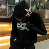 Aesthetic Star Letter Print Jacket Coat Gothic Clothes Y2K Harajuku Go