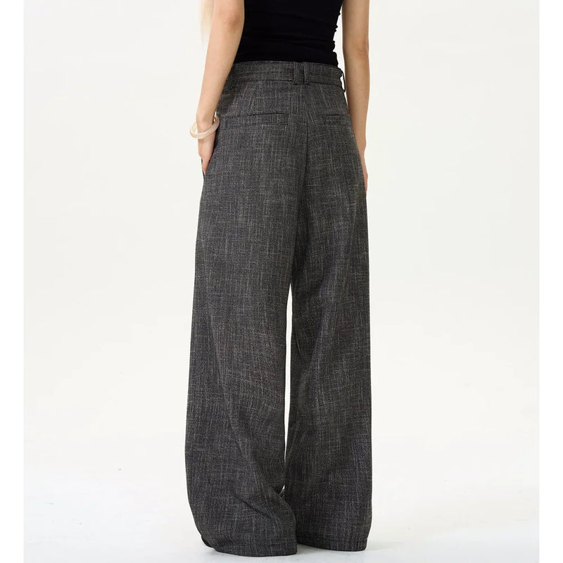 men women streetwear fashion loose casual belt wide leg suit pant boyfriend straight trousers baggy pants menswear bottoms