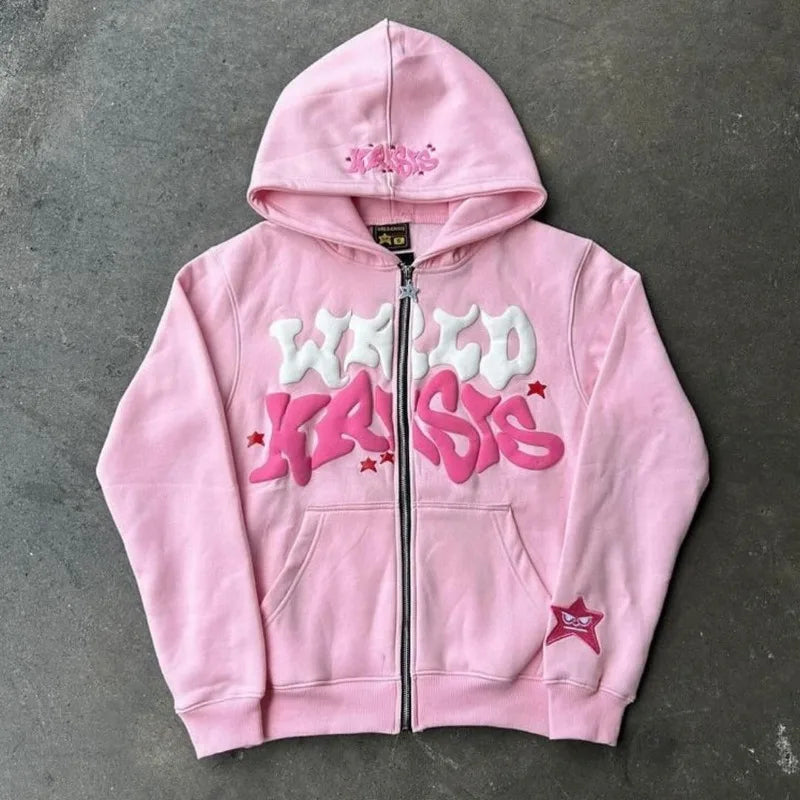Harajuku High Street Colorful Fashion Letter Print Oversized Hoodie Me