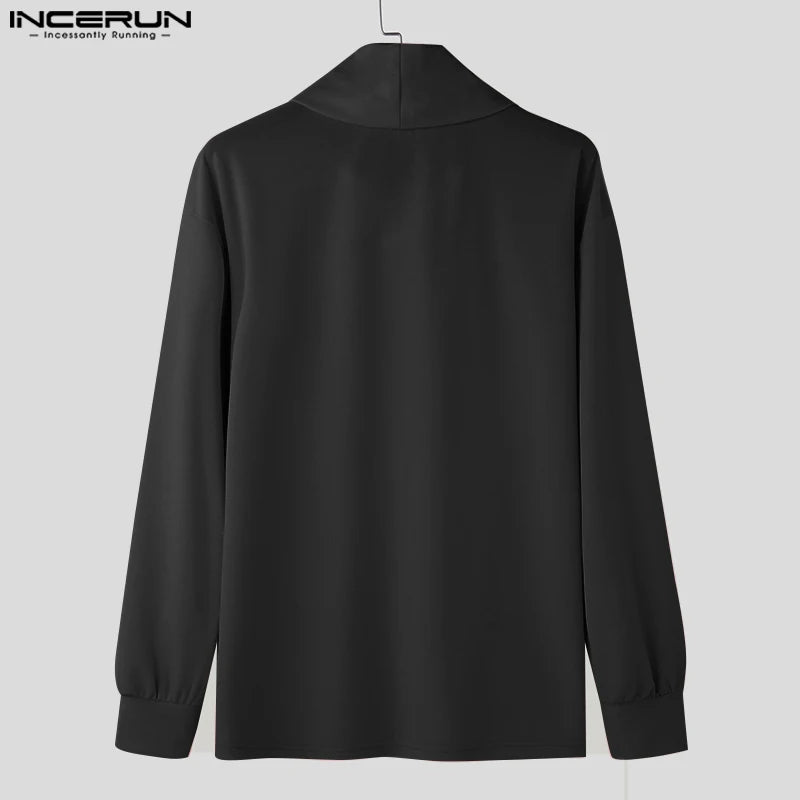 Fashion Casual Style Tops Incerun New Mens Pile Collar Design Hoodies