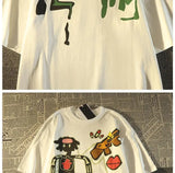 Glitchcore Melting smiley – American Retro Trendy Brand Anime Pure Cotton Short Sleeved