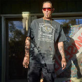 Vintage Retro Washed Distressed High-Street Printing T-Shirt Tops